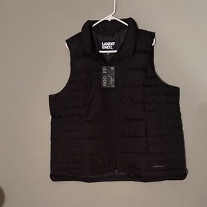 Lands' End Classic Black Quilted Vest